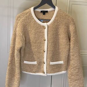 Ann Taylor Tan and Cream Teddy Jacket
